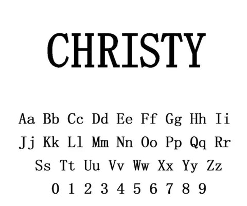 Style de lettrage Christy pour le collier prénom